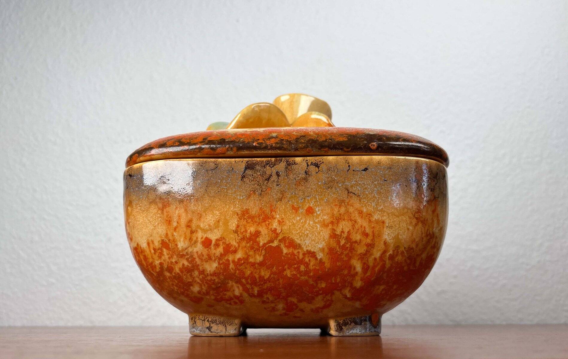 German Art Deco ceramic bowl with lid from Carstens Pottery.