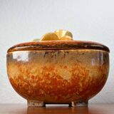 German Art Deco ceramic bowl with lid from Carstens Pottery.