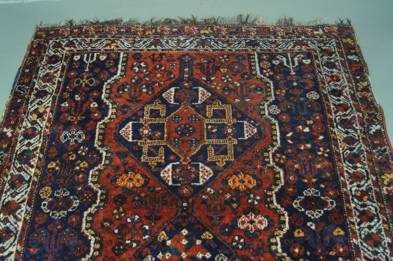 Antique Persian Shiraz carpet, 1900s, 225x162 cm