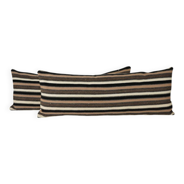 Set of 2 vintage kilim cushion covers 46x122 cm