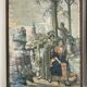 Vintage antique barber triptych mirror