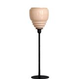 Lampe à poser réalisée avec un globe en verre rose poudré vintage
