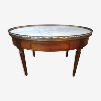 Oval hot water table in cherry and marble