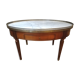 Oval hot water table in cherry and marble