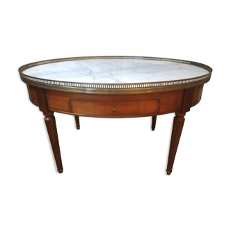 Oval hot water table in cherry and marble