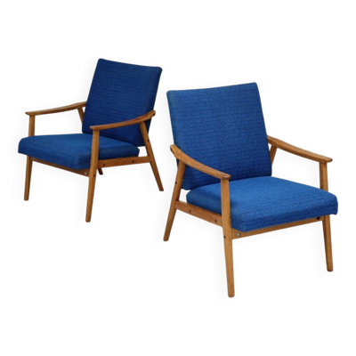 Paire de fauteuils bleu par Jiri Jiroutek pour Interier Praha 1960