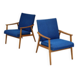 Pair of blue armchairs by Jiri Jiroutek for Interier Praha, 1960