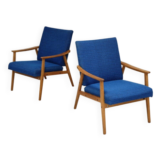 Paire de fauteuils bleu par Jiri Jiroutek pour Interier Praha 1960