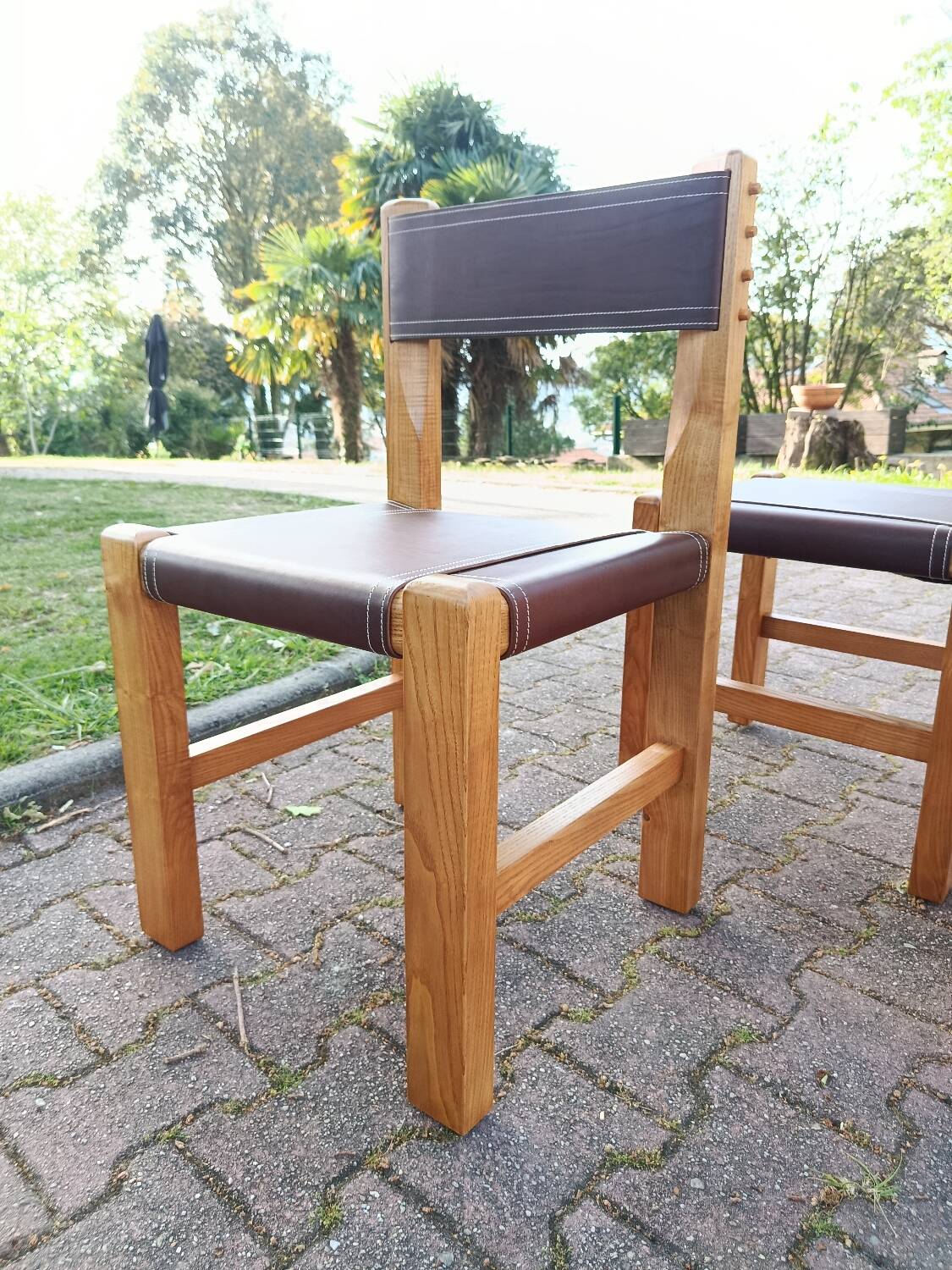 4 brutalist chairs by Pierre Chapo