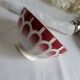 Old bowl in earthenware DIGOIN SARREGUEMINES with faceted burgundy.
