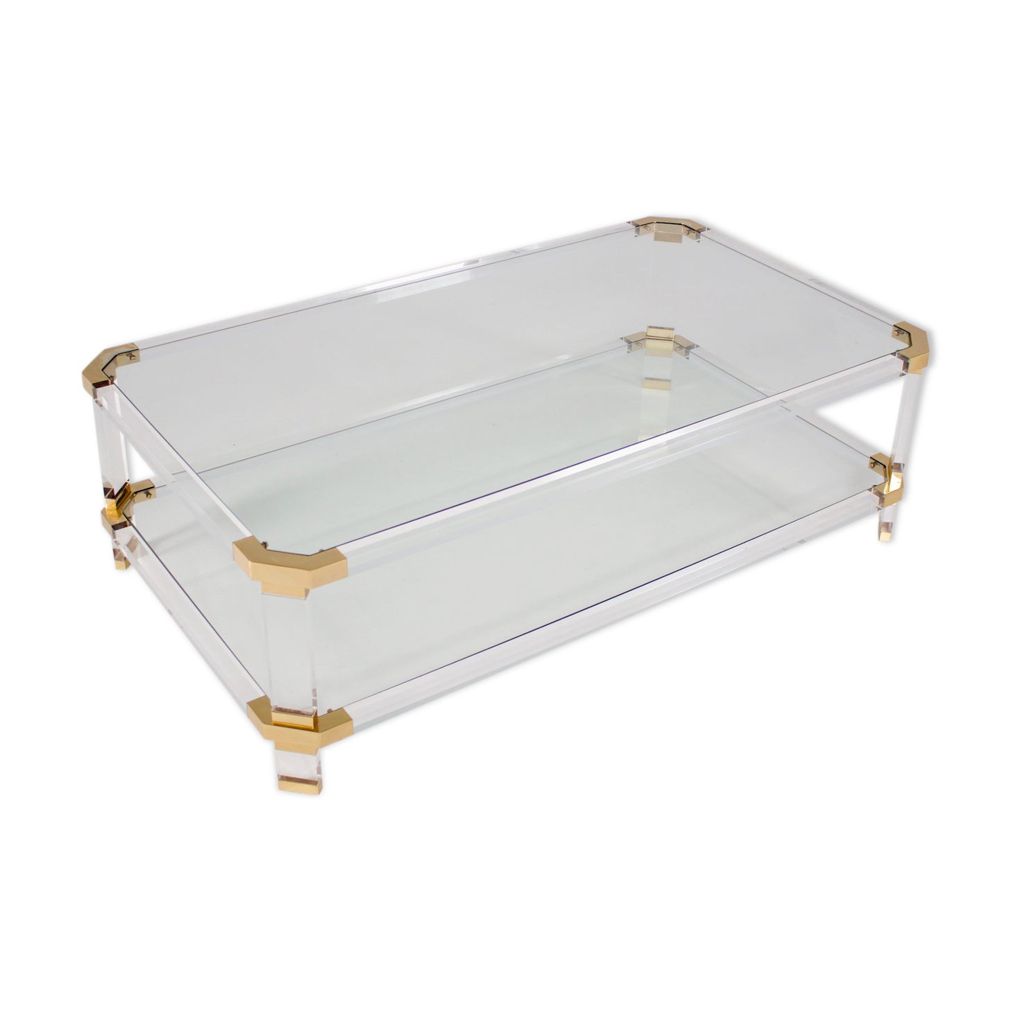 Charles Hollis Jones: Plexiglass & Brass coffee table