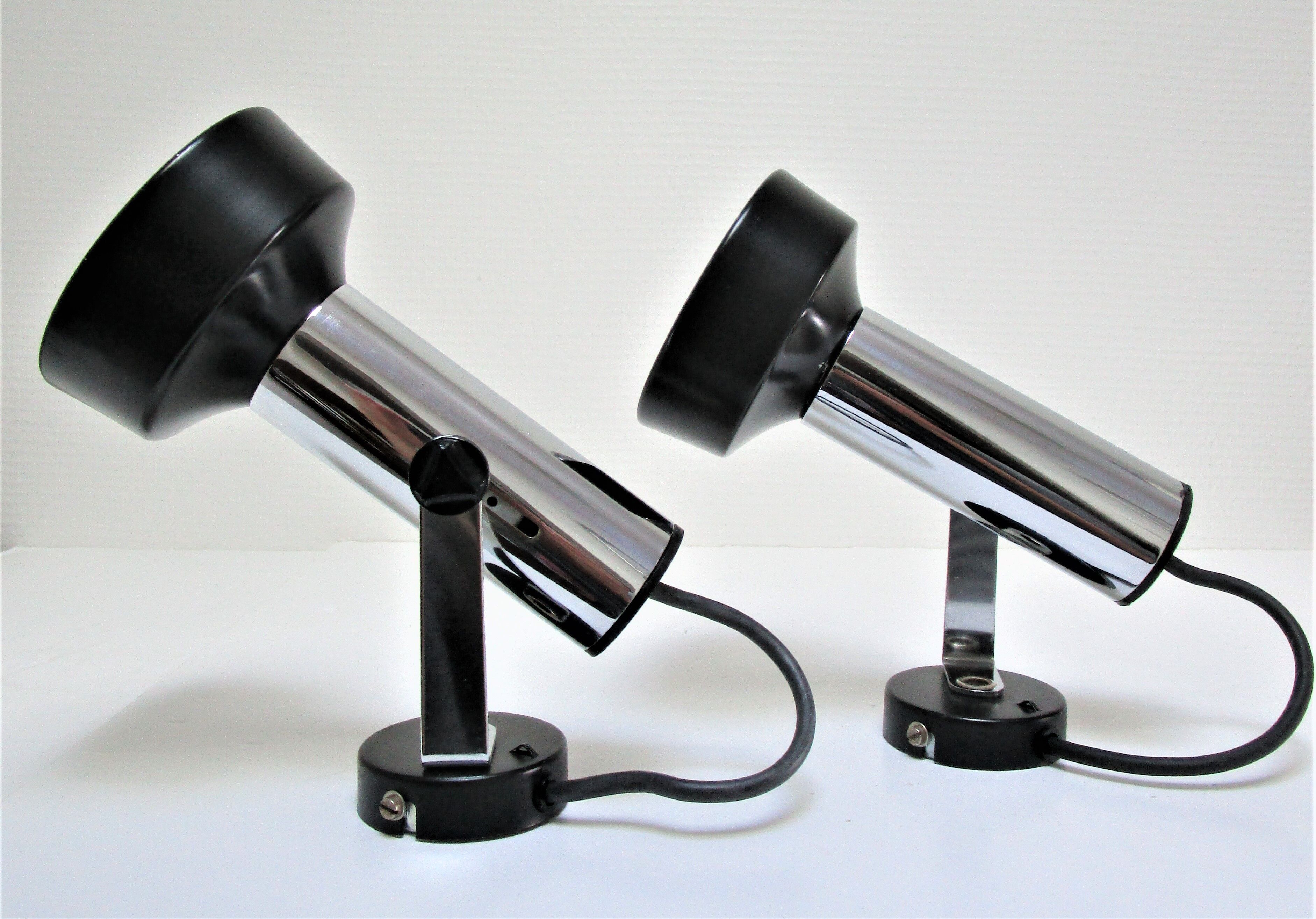Pair of spots Targetti Sankey stainless chrome 190s