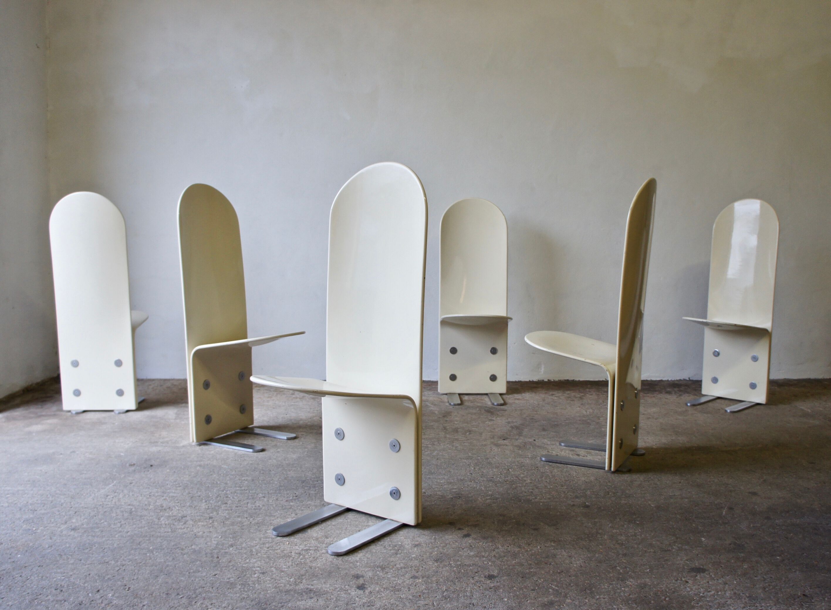 Pelicano 6 chairs set by Luigi Saccardo for Arrmet 1970