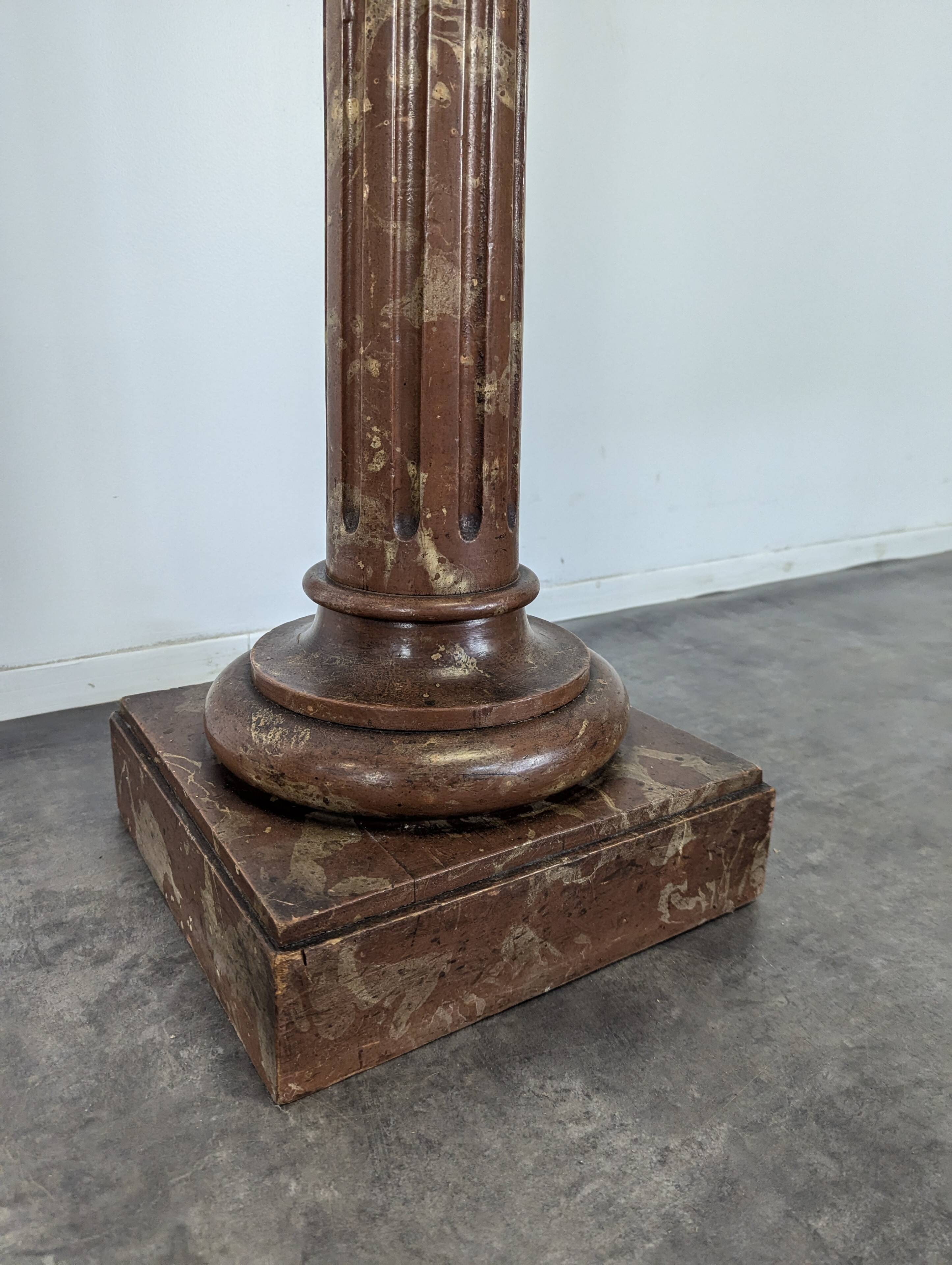 Faux marble wooden stool