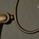 Sculptural table lamp in brass and opaline glass, early 20th century.