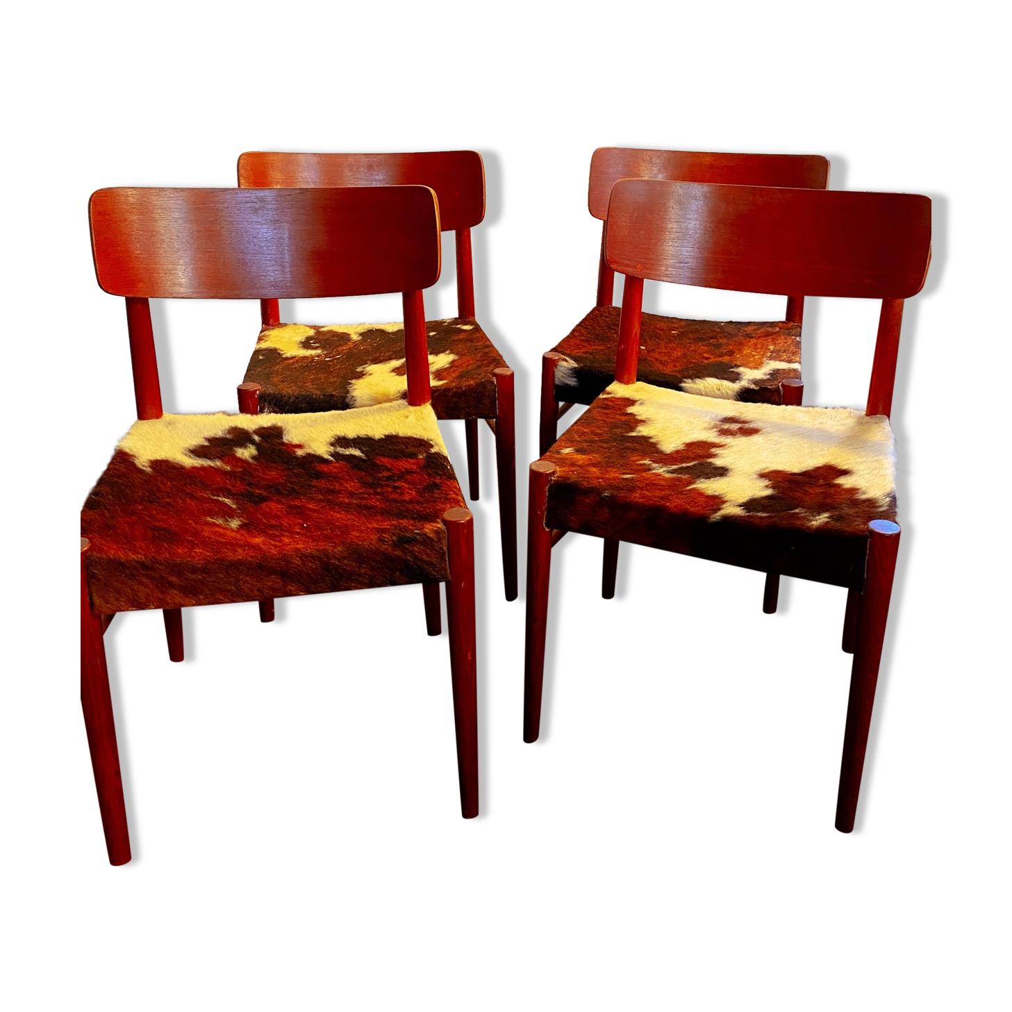4 vintage Scandinavian cow chairs