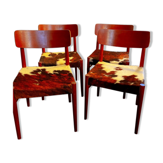 4 vintage Scandinavian cow chairs