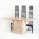 Vintage dining table. Travertine marble. Italy, 90s.