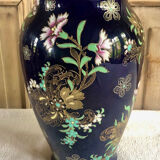 Old vase baluster enamelled lamp Boch Frères Keramis Belgium