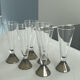Set of 6 vintage 70s champagne flutes pyramid foot
