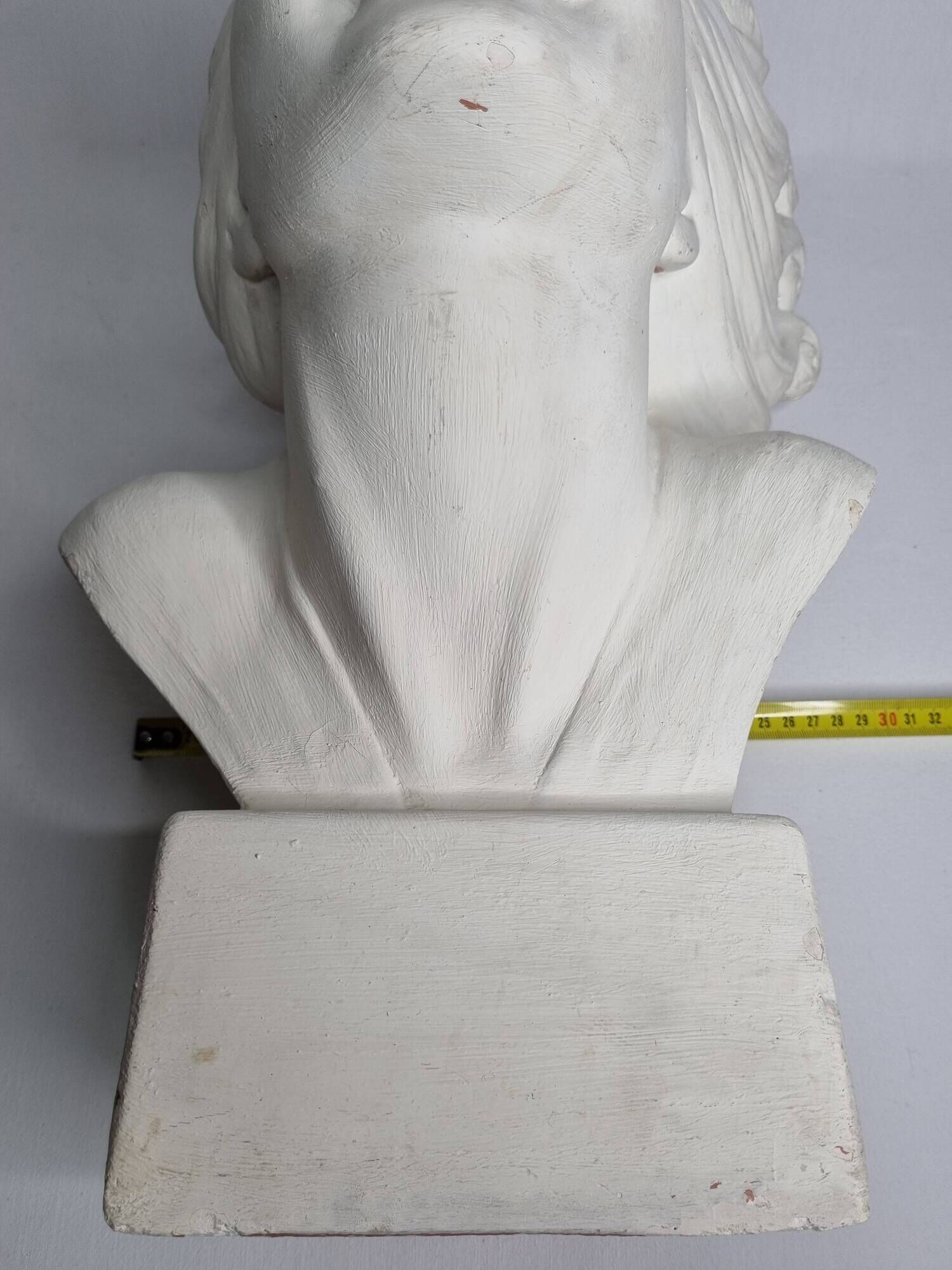 Bust of a young woman by Salvatore Melani, Art Deco style, 48 cm