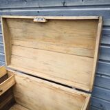 Antique chest, vintage wooden trunk