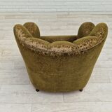 1950s, Danish vintage relax chair in green fabric, original condition.