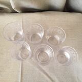 Suite of 5 glasses in crystal a cooked wine of the years 1930