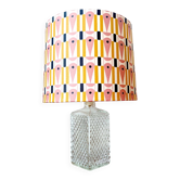 Lampe carafe whisky et abat-jour abstrait