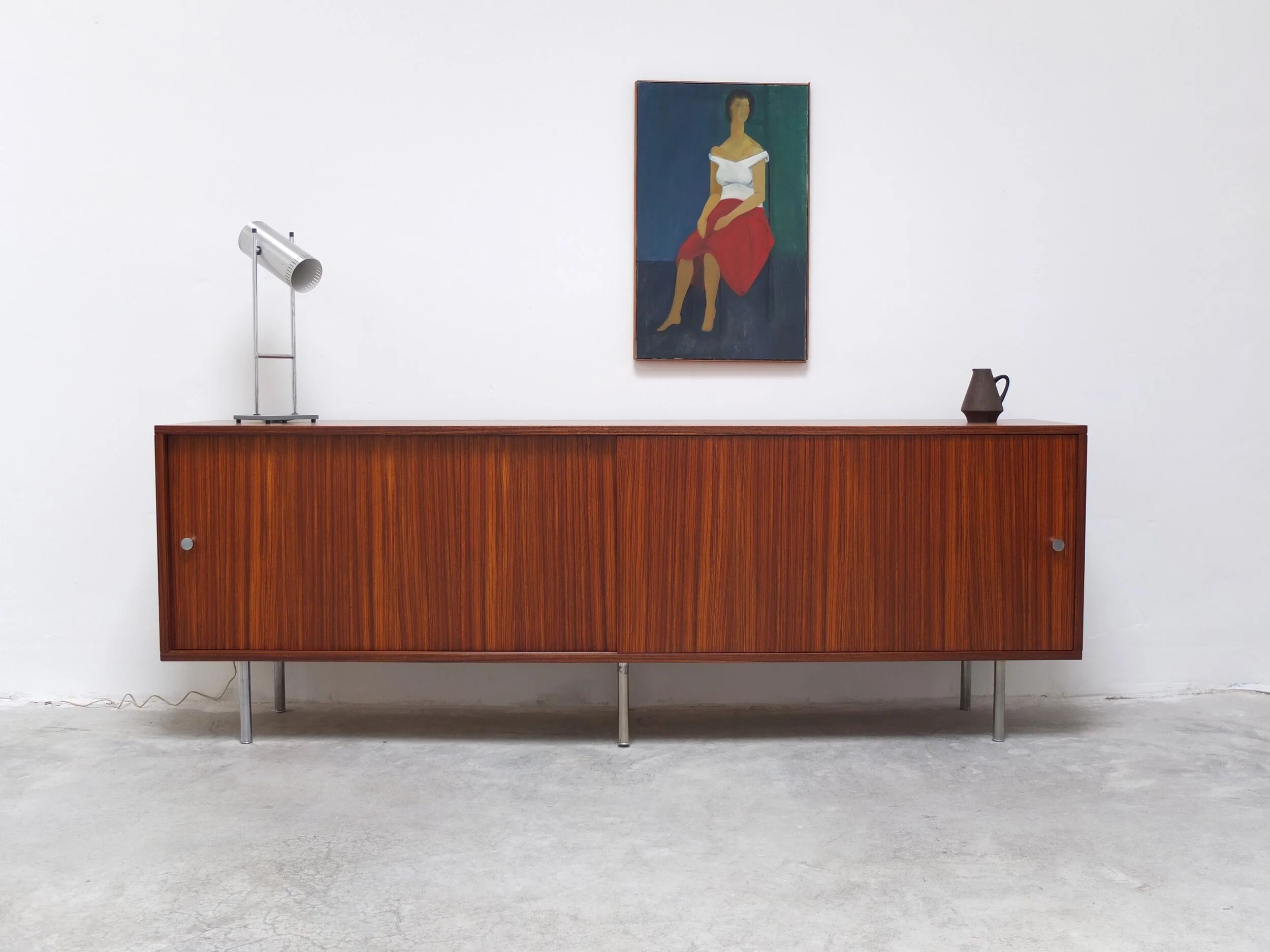 Large Zebrano sideboard by Alfred Hendrickx for Belform, 1960s