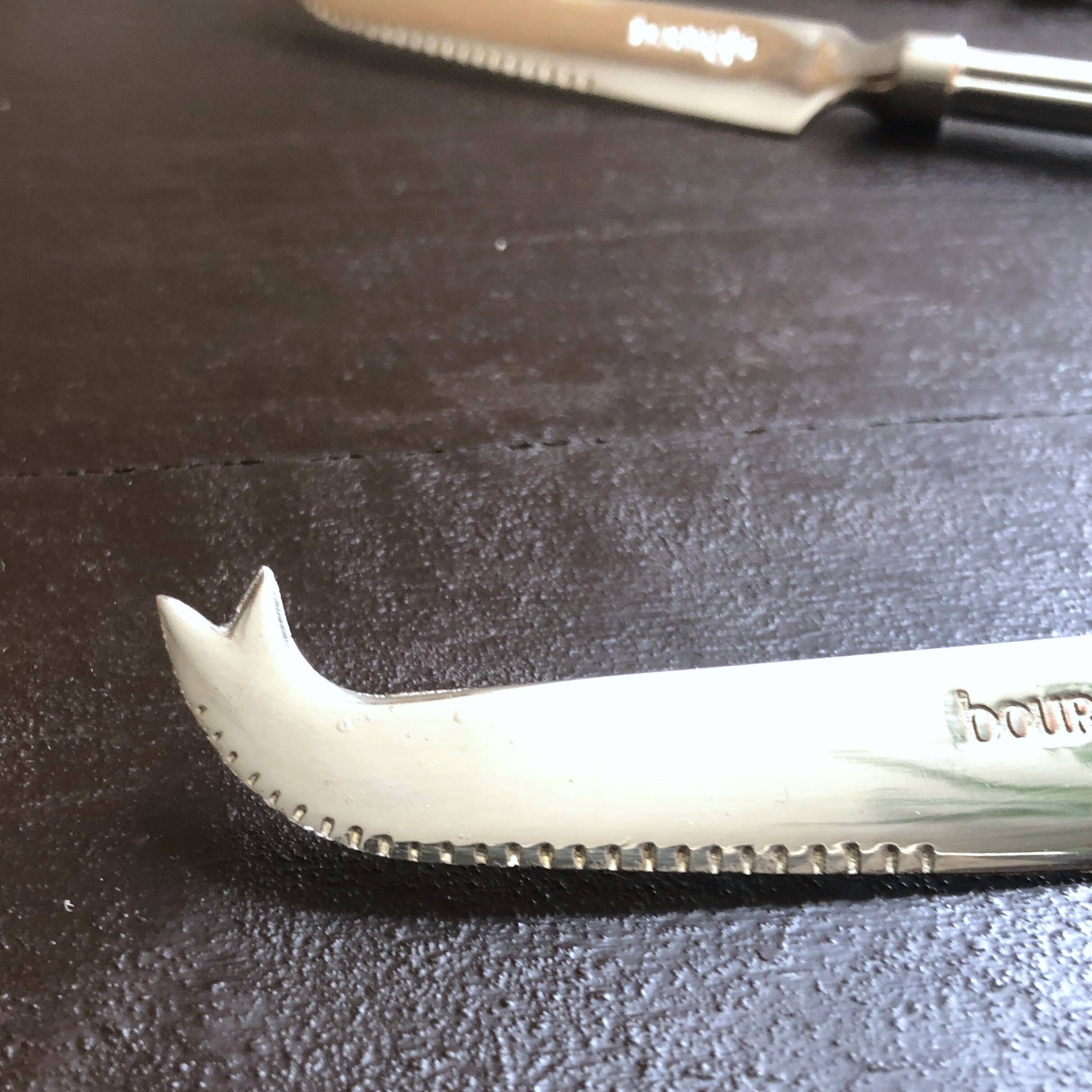 Lot de 3 petits couteaux à fromage métal argenté
