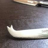 Set of 3 small silver metal cheese knives