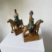 Tuile faitière équestre terre cuite époque Ming