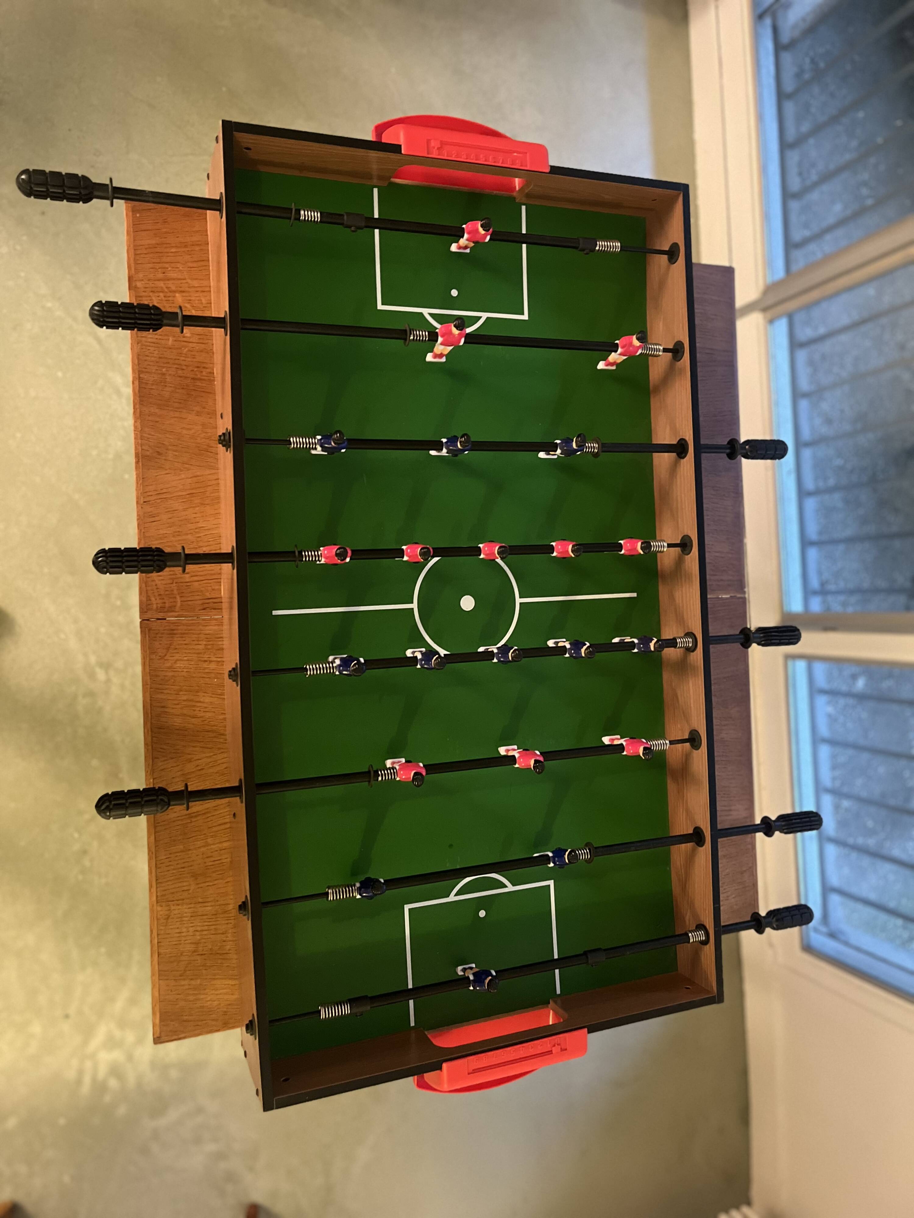 Wooden mobile foosball table