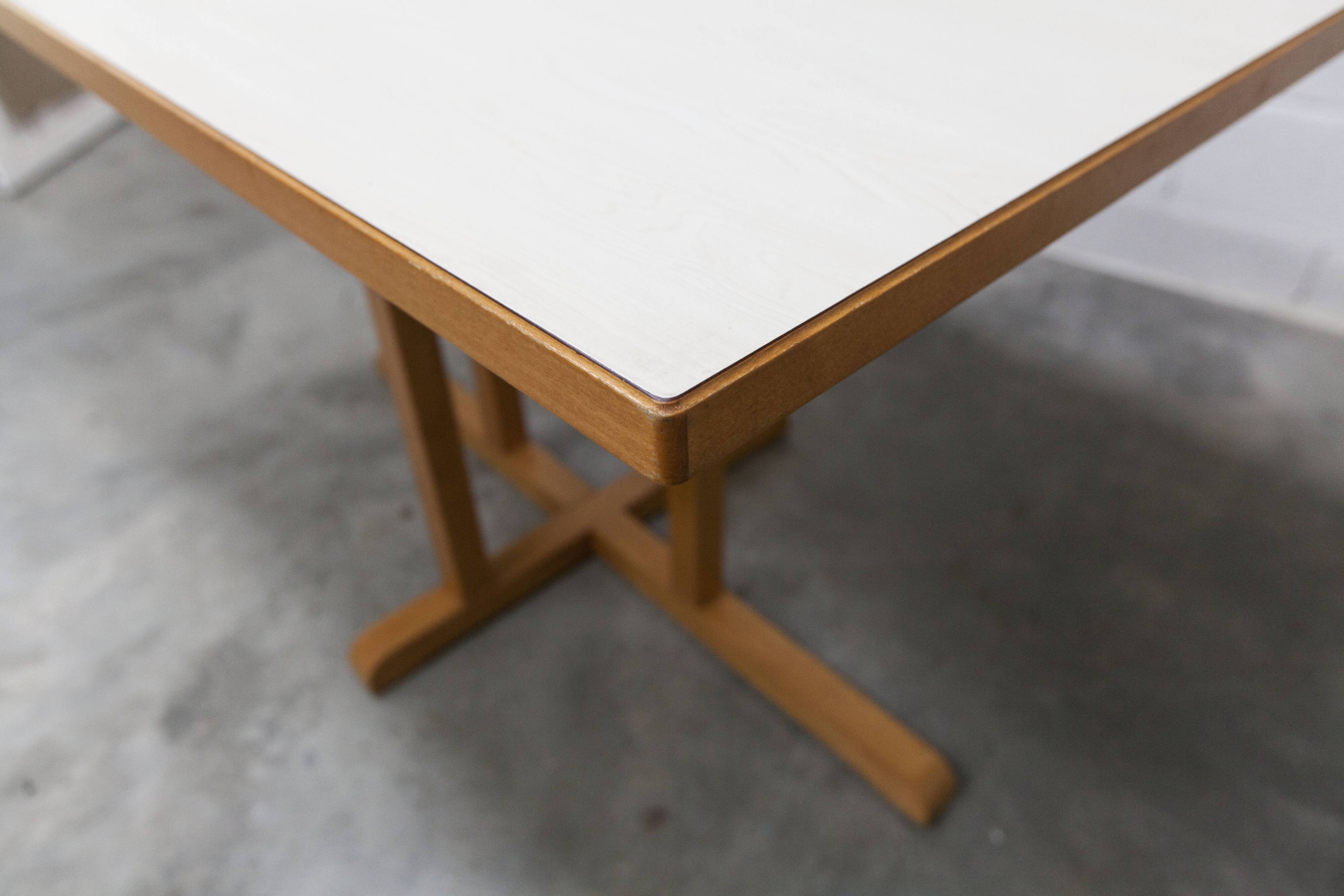 Rare set of 6 Baumann tables 1990, 80x120 and half moon 120cm