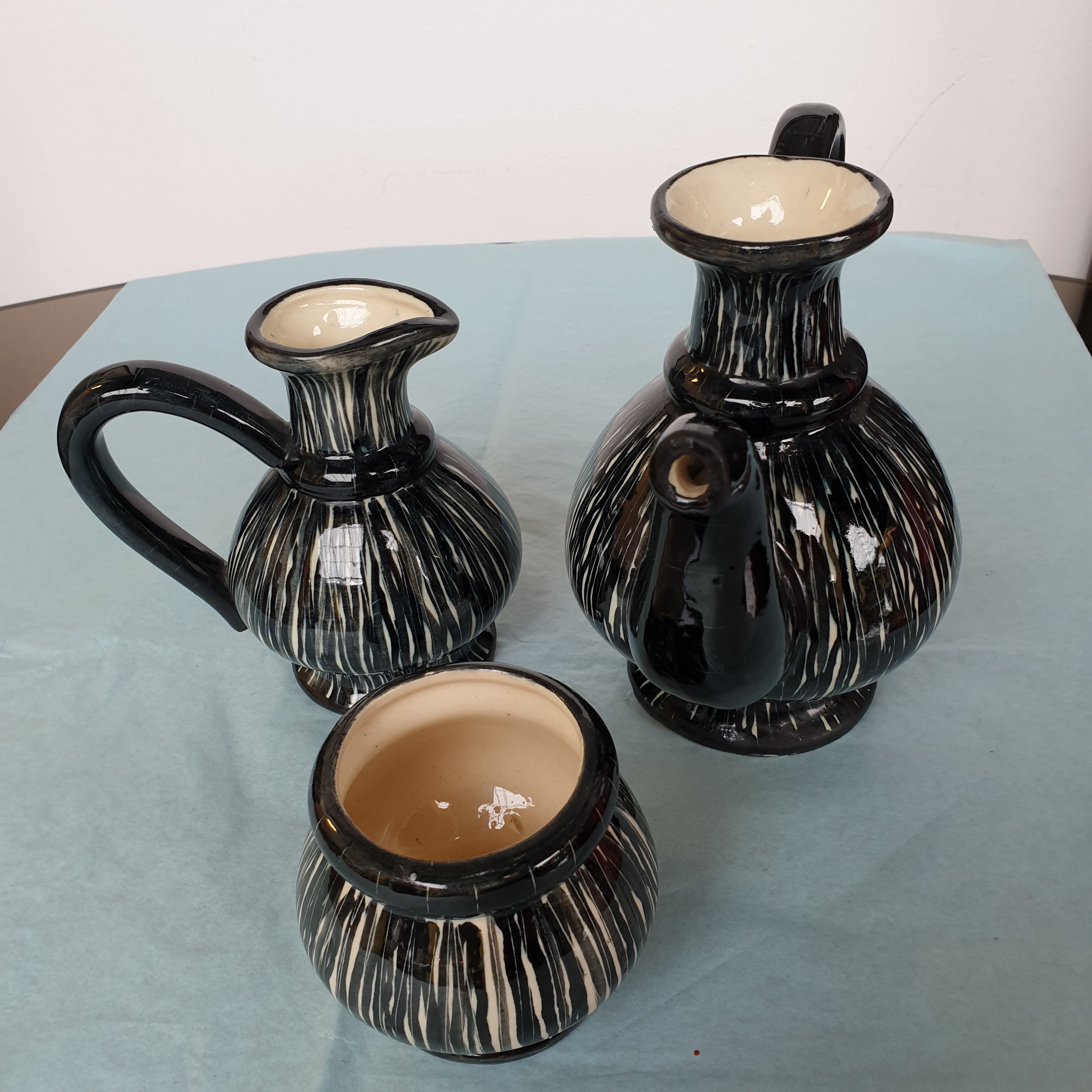 Vallauris 60s set 3 pieces signed Fase