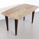 Rectangular Beech Coffee Table by Paolo Buffa with a Pink Travertine Top