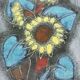 Enamel Triptych Flora & Fauna Vintage 1950