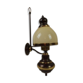 Brass wall and glass lampshade
