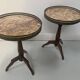 Pair of Louis XVI style pedestal tables in stained beech, 20th century