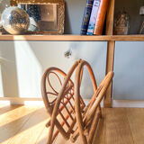 Vintage rattan magazine holder