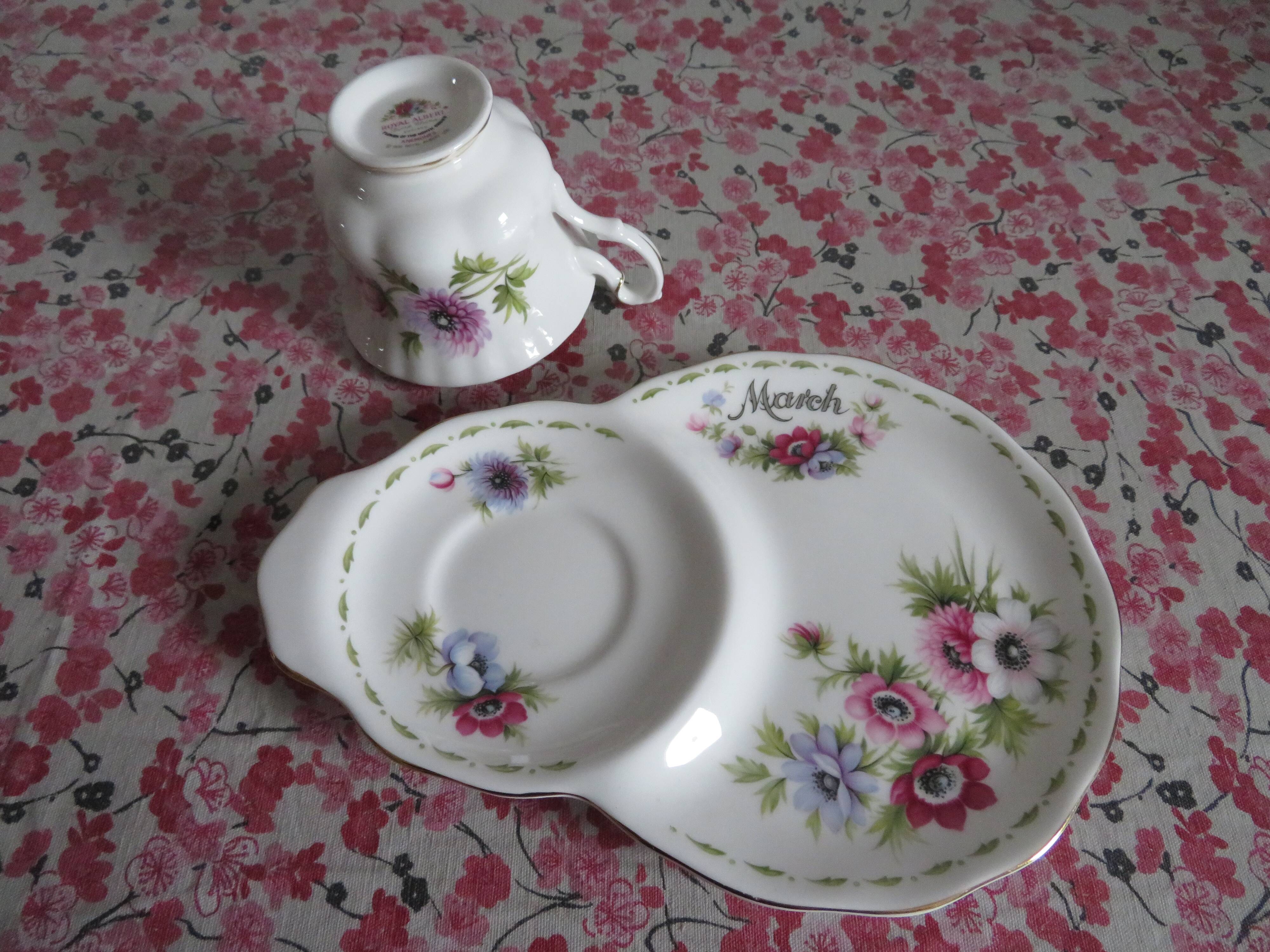 Royal Albert Porcelain Lunch Cup and Saucer (March)