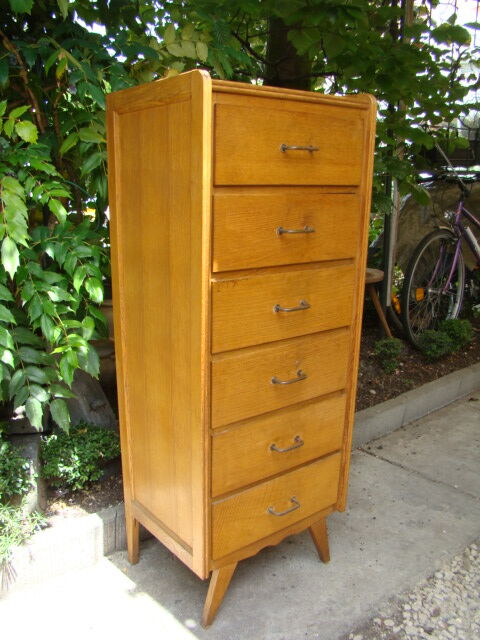 Chiffonnier chêne clair vintage 60