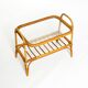 Lovely small Italian 60s bamboo side or coffee table with a iced glass top