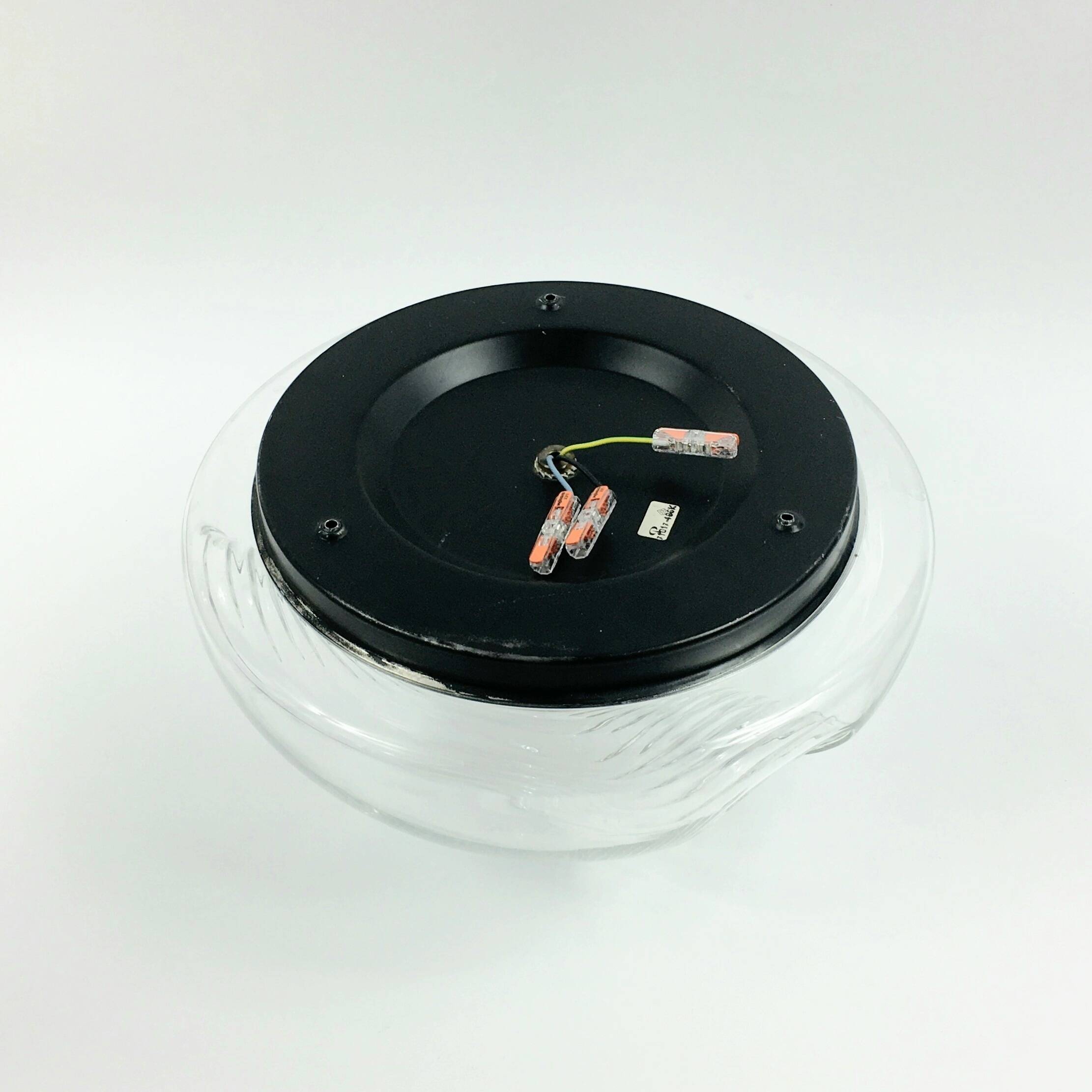 1/2 XL Mid-Century Space Age Wave Glass Ceiling Lights by Koch & Lowy, 70s