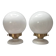 Pair of wall sconces with white opaline globes