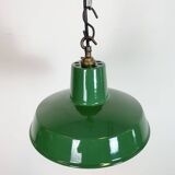 Industrial Green Enamel Factory Pendant Lamp , 1960s