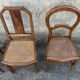 Ensemble de 7 chaises bois et cannage, vintage