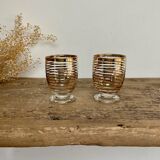 6 verres à liqueur dorés
