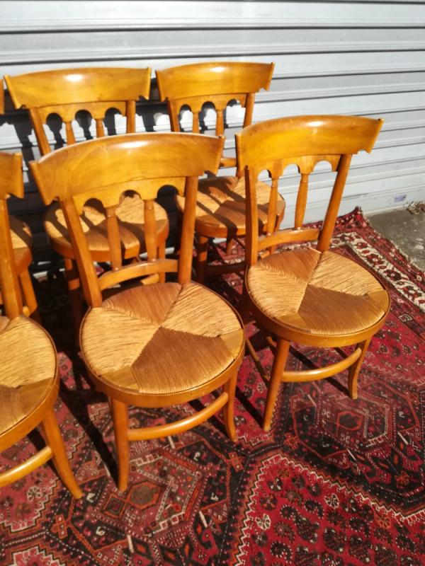 suite of 8 mulched chairs in cherry